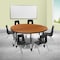 Flash Furniture Round 47.5 W, 48 L, 25 H, Chrome, Laminate, Particleboard, Plastic, Steel, Wood Grain XU-GRP-14CH-A48-HCIRC-OAK-T-P-CAS-GG - alternate 1